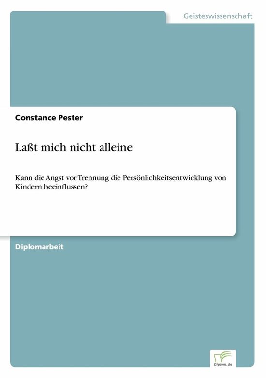 Laßt mich nicht alleine - cover