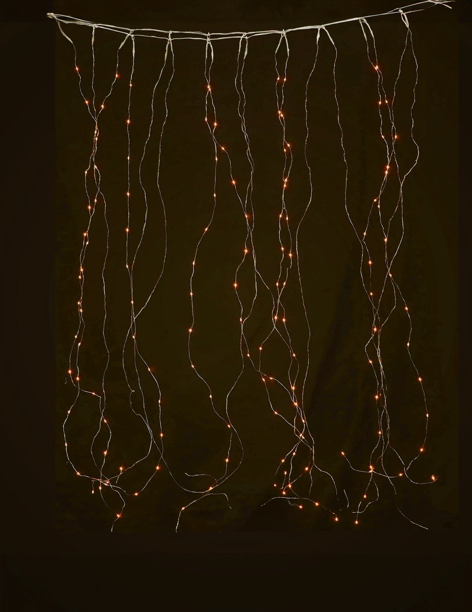 GUIRMA - Warm wit lichtgordijn 1,7 x 0,5 m, 90 leds, buiten, 8 standen