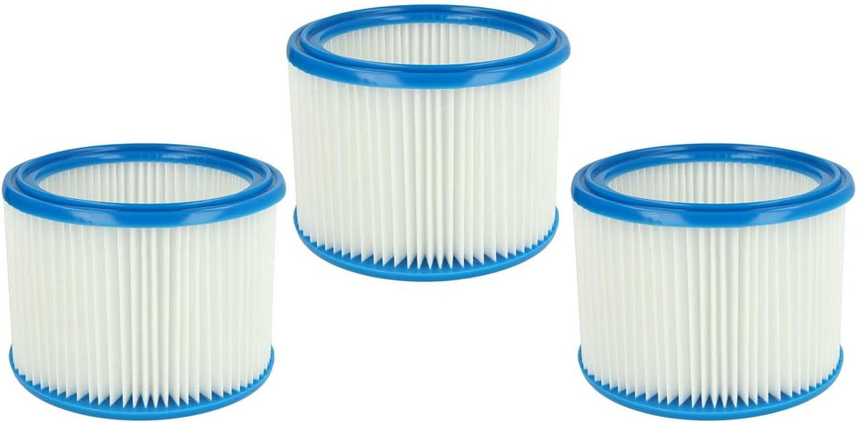 3x Vouwfilter Set voor Compacte Nat- en Droogzuiger - HEPA Stofzuigerfilter Cartridge