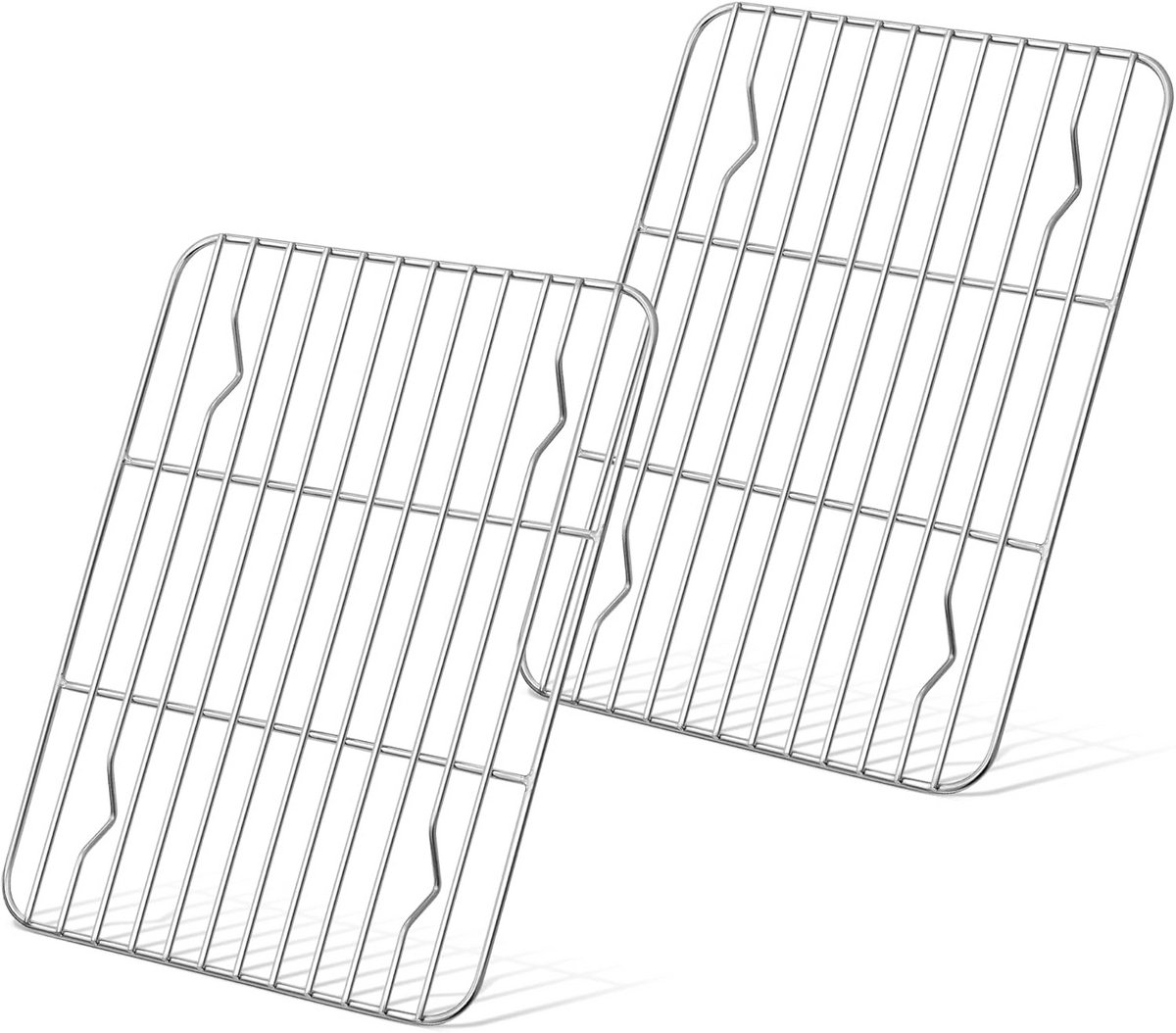 Set van 2 RVS Koelroosters voor Bakken en Afkoelen - 24,5 x 19 x 1,5 cm