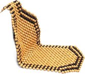 Universele zomerse verkoelende massagestoelhoes/kussen met houten kralen voor auto's, kantoren en woningen (beige)