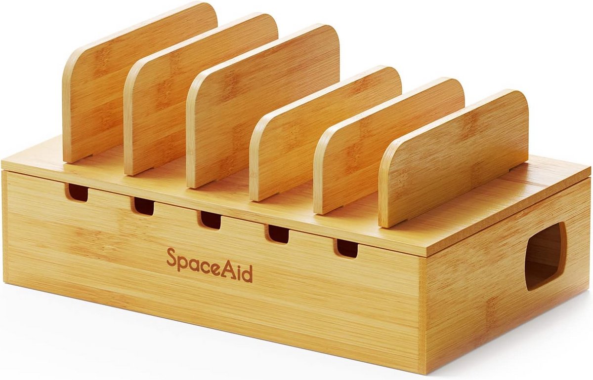 Bamboo Oplaadstation en Bureau Organizer voor Smartphones en Tablets