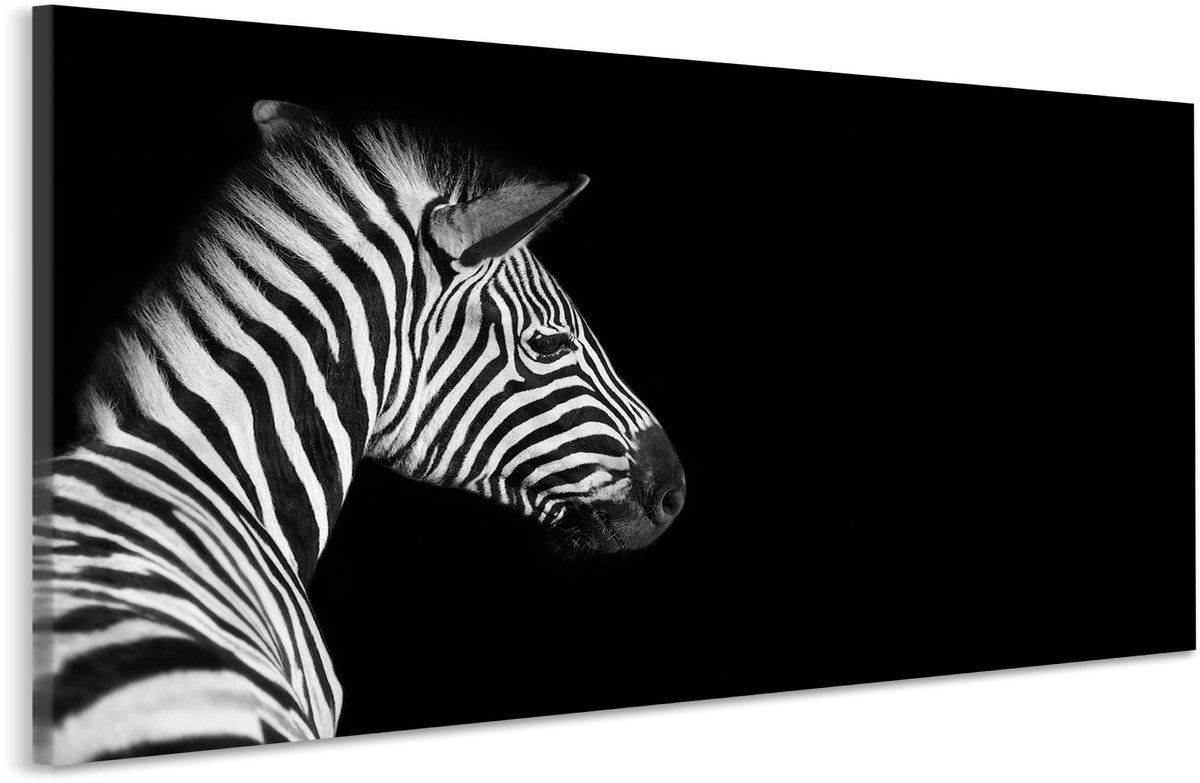 karo-art Schilderij - Zebra zwart/wit, 2 maten, premium print Multikleur