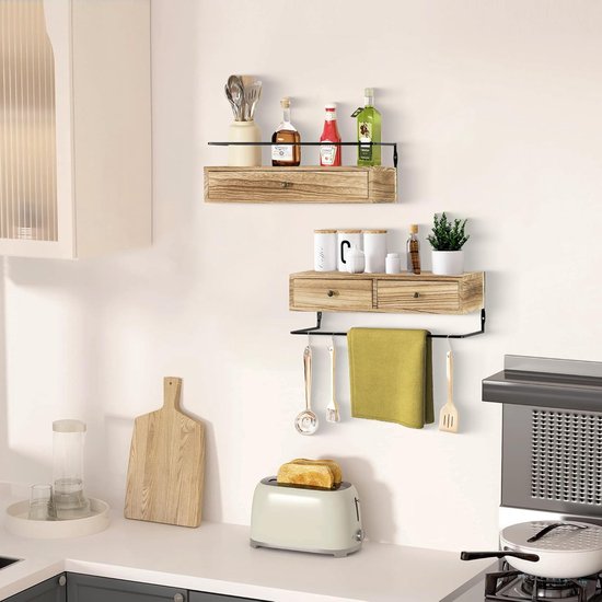 Pre-order FHK38-W zwevende wandplank met lade & LED