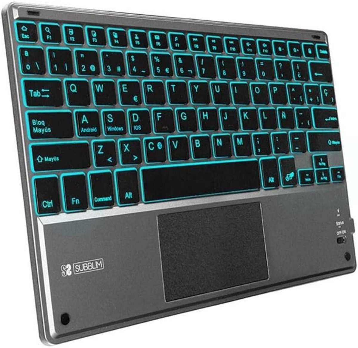 Draadloos Verlicht Toetsenbord met Touchpad - Slank & Universeel