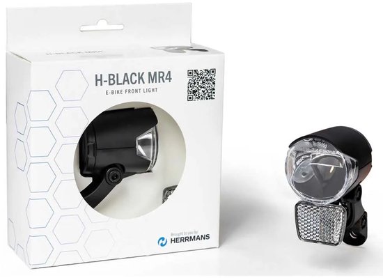 Herrmans Voorlicht H-black E-bikes 120 Lumen Zwart van Herrmans — afbeelding 3
