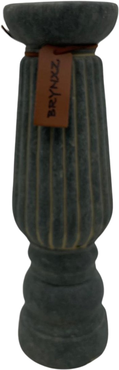 Brynxz Luxe Majestic Vintage Kandelaar - Grijs - Maat L Hoogte 32 cm - Candleholder