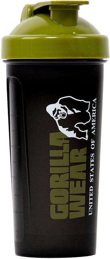 Gorilla Wear Shaker XXL Zwart/Legergroen 1000 ml