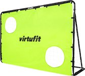 VirtuFit Voetbaldoel - Voetbal Goal - 180 x 120 cm - Groen - Incl. grondankers - Doelwand met 2 schietgaten - Voetbaldoel met gatendoek - Snelle montage