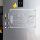 Acryl Organizer Board - Familieplanner Whiteboard - Maandelijkse Planning - Magnetisch Uitwisbaar - A3 Formaat - Transparant