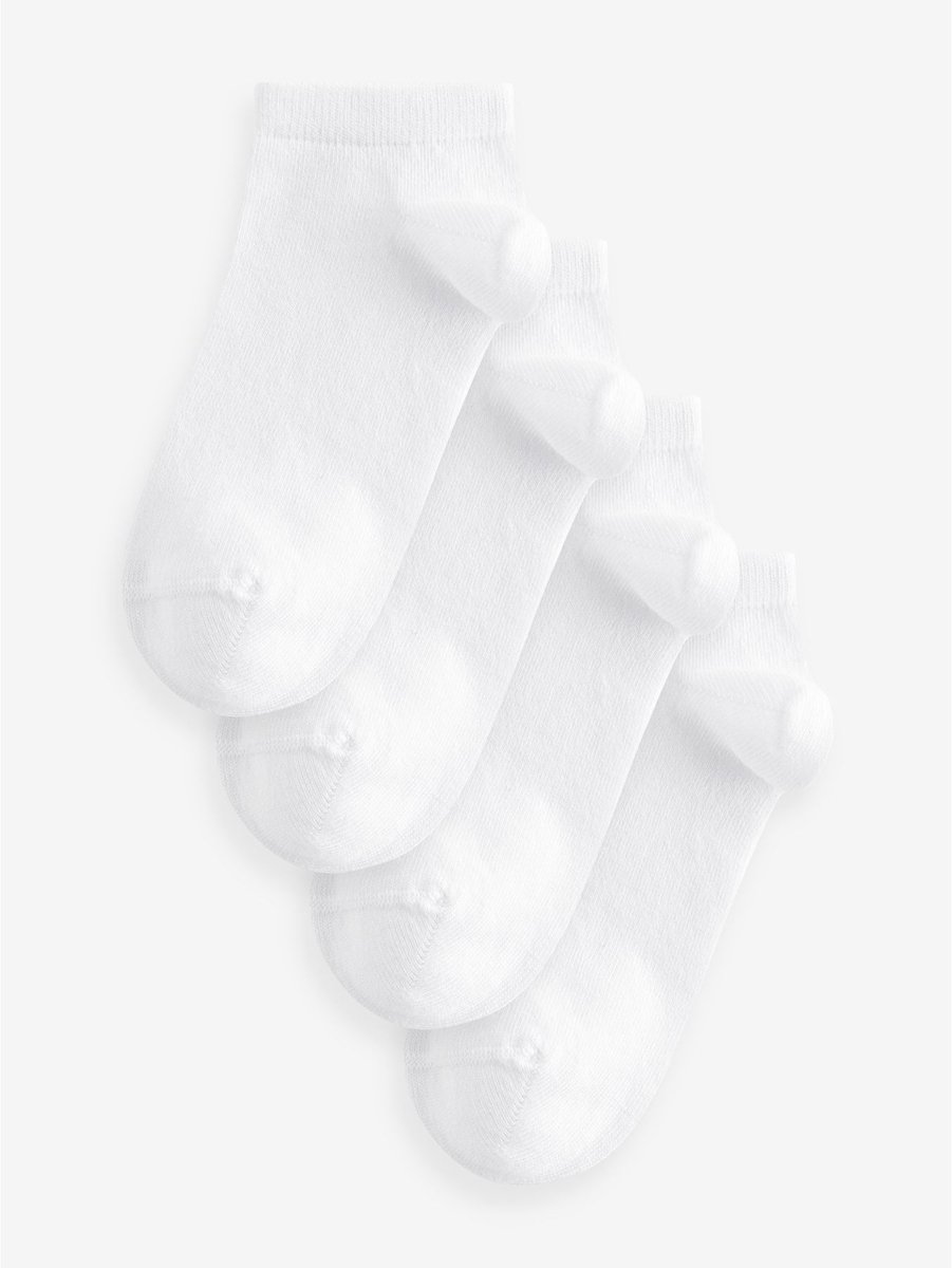 Next - Dames - Modal sneakersokken, 4 paar - Wit
