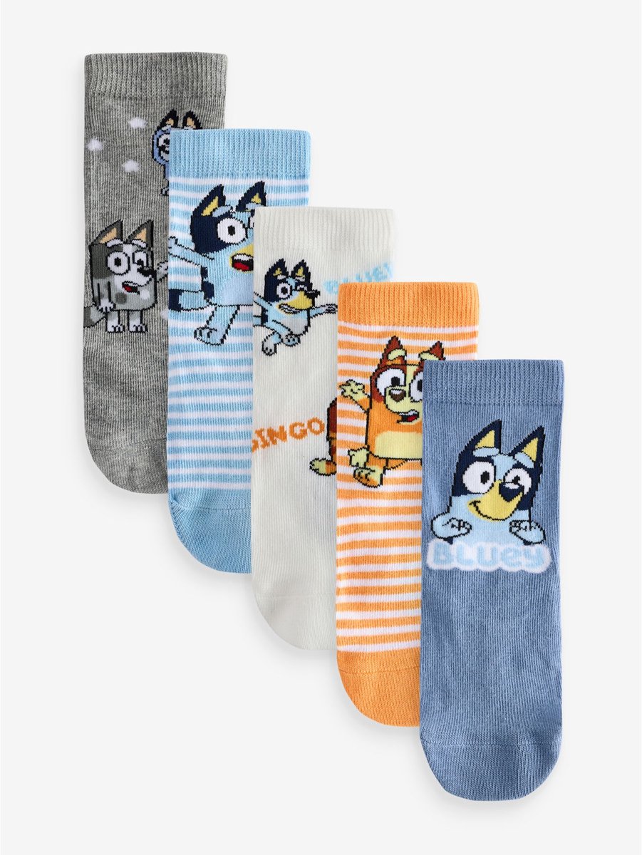Next - Jongens - Set van 5 paar katoenrijke sokken met gelicenseerde figuurtjes - Blauw