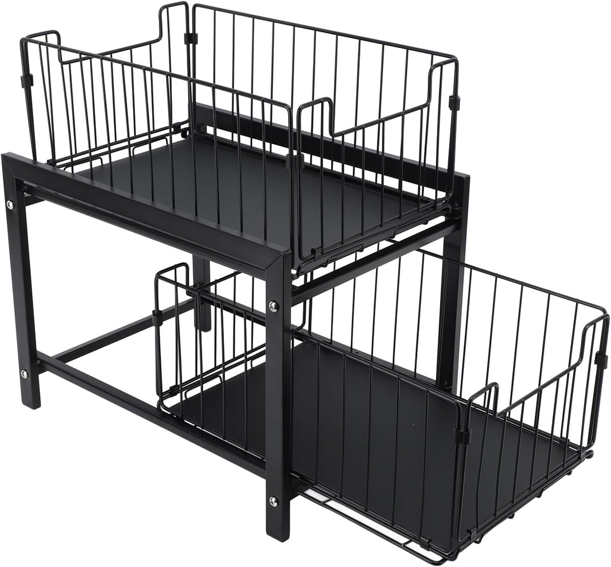 Onderbouw Organizer - Keuken Opbergrek - Ruimte Besparen - Uittrekbare Laden - 37x29x9 cm - Wit