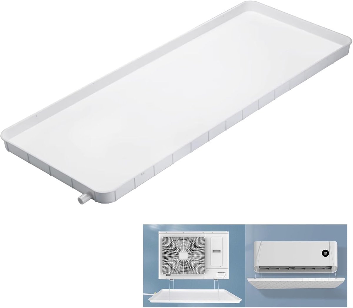 Condensafvoerbak - Lekbak Airco - Water Opvang - Universele Pasvorm - 91.5x45cm - Grijs
