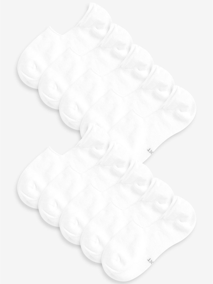 Next - Heren - 10 Paar niet-zichtbare sneakersokken - Wit
