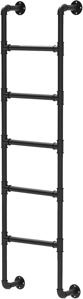 Ontsnappingsladder - Noodladder - Veiligheid Thuis - Metalen Constructie - 140-200 cm - Zwart