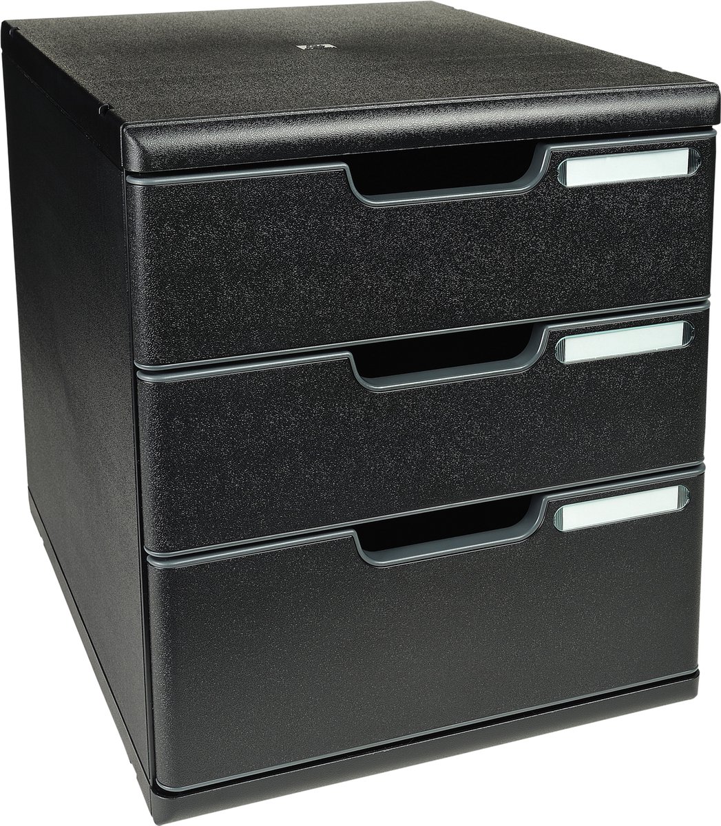 Exacompta Ladenbox MODULO A4 - 3 gesloten laden ECOBlack - Zwart - 325414D