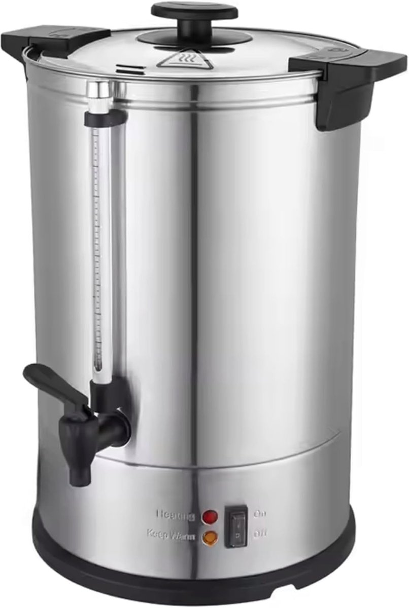 Koffie Percolator - Professioneel Apparaat - Veel Koffie - Dubbelwandige Isolatie - 15 Liter Capaciteit - Zilver