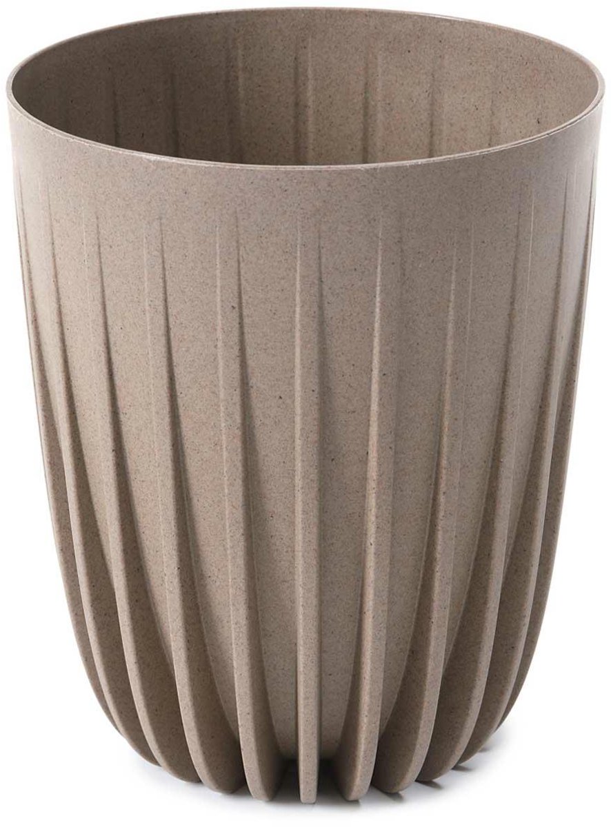 HowHomely Stripped Eco Coffee - Bloempot - Moderne Ontwerp - UV-bestendig - Latte Kleur