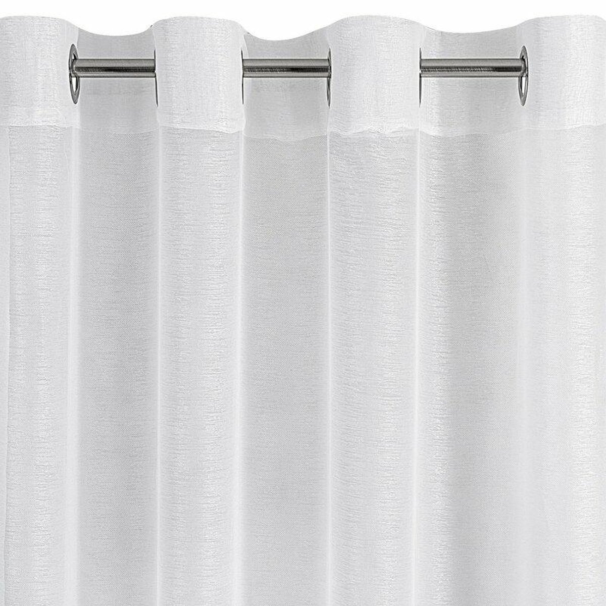 Eurofirany Rebecca Serie - Witte Gordijn - 140x250 cm - Transparant - Op Ringen