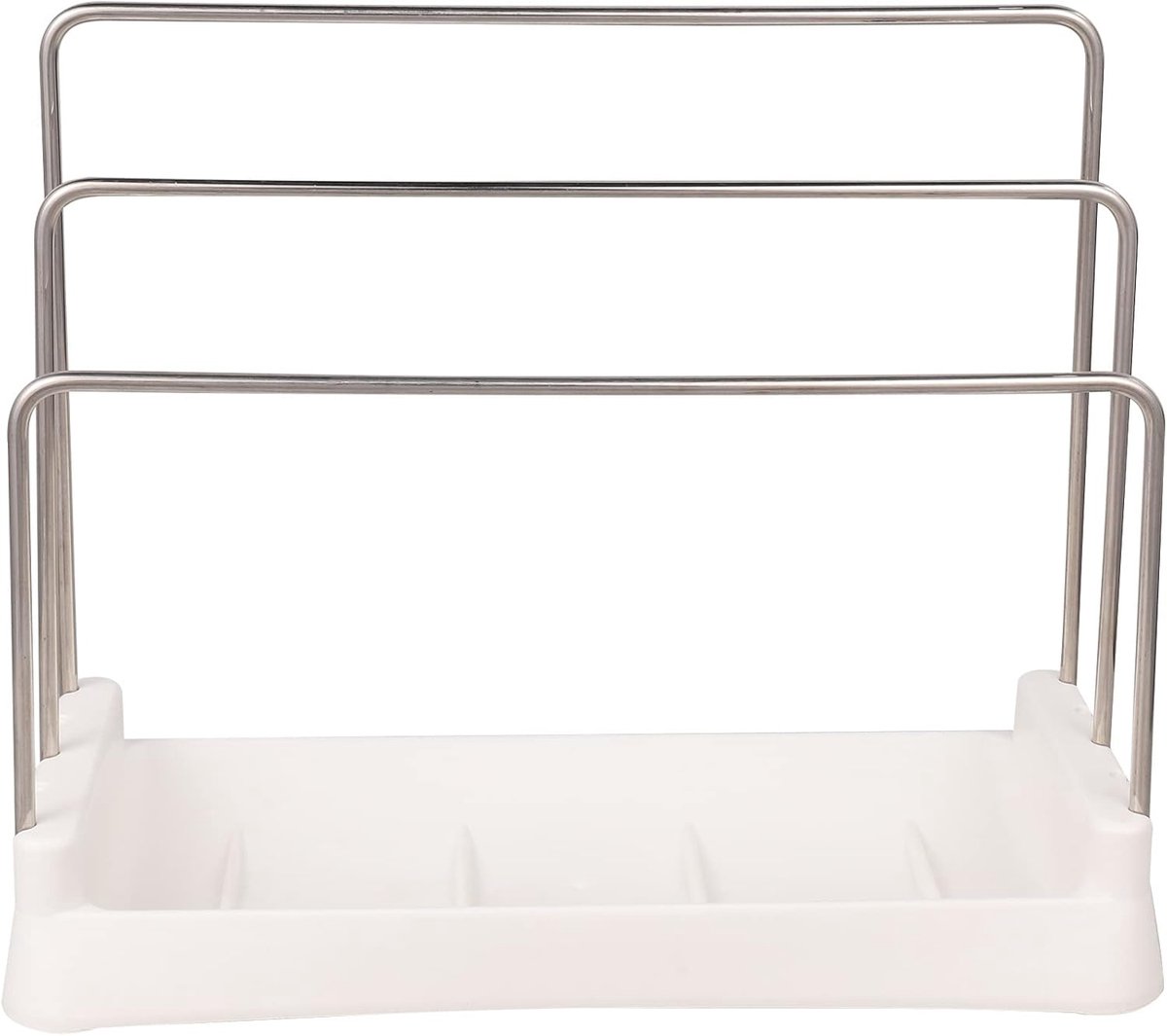Snijplanken Houder - Keuken Organizer - Aanrecht Opslag - Stabiel RVS Frame - 23x13x28 cm - Wit