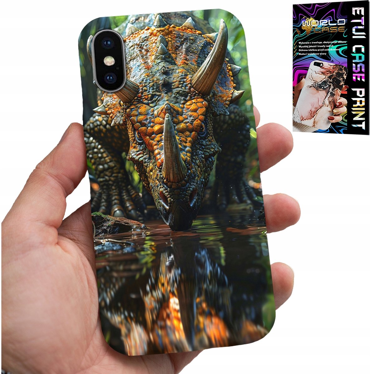 iPhone XS Max hoesje - Dino Dinosaur Triceratops hoesje