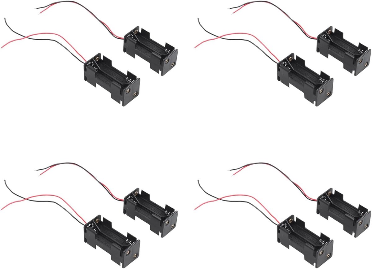 Batterijhouders - AAA Batterij Cases - Energie Opslag - Met Draadgeleiders - 4 x 1.5V - Zwart