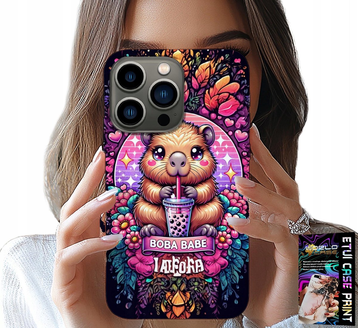 HOESJE VOOR IPHONE 14 PRO MAX - SCHATTIGE CAPYBARA MET SHEIK, SUPER PATRONEN