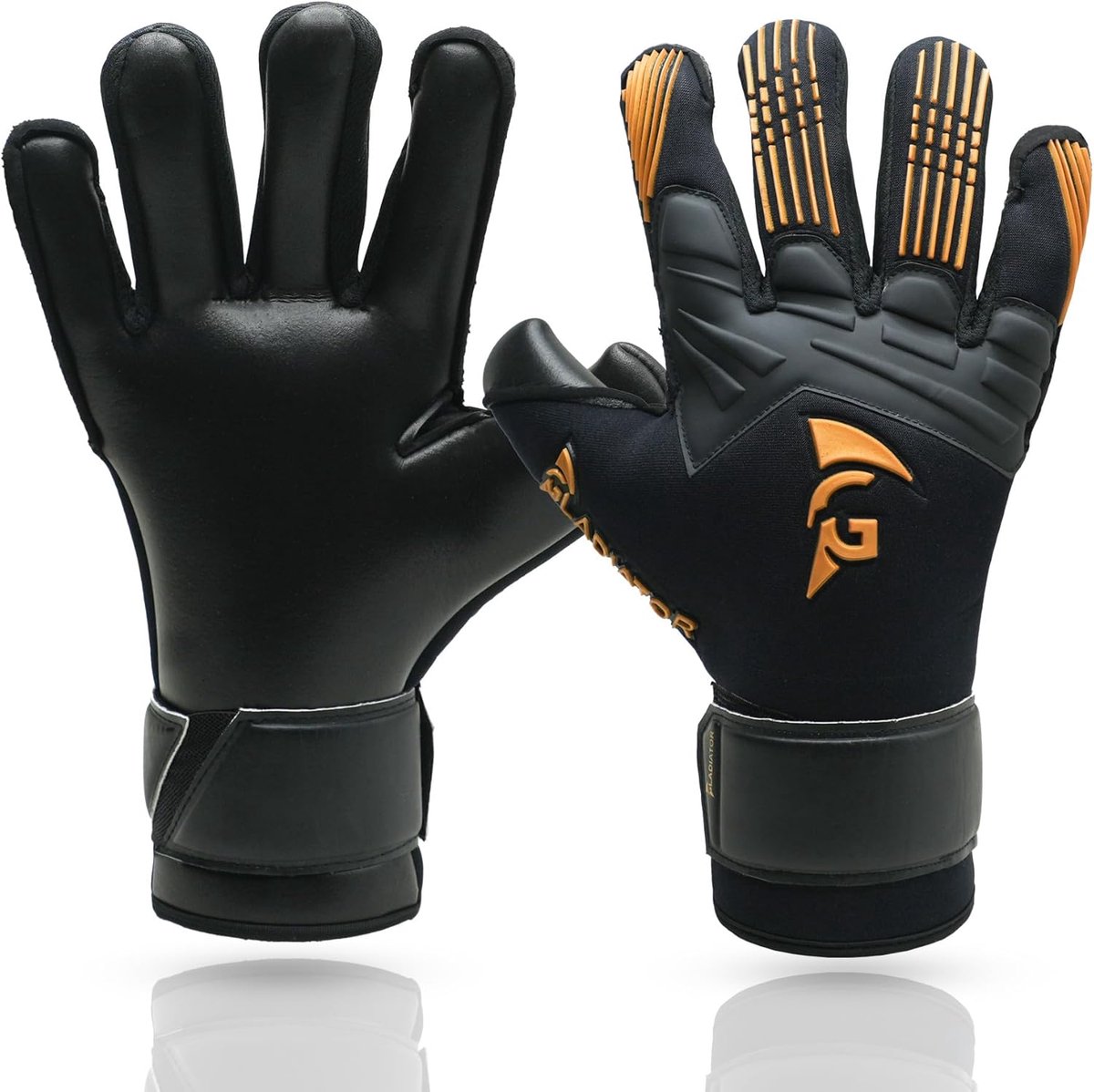 Keepershandschoenen - Doelman handschoenen - Wedstrijd - 4mm G-tec Match latex - Maat 7 - Goud Zwart