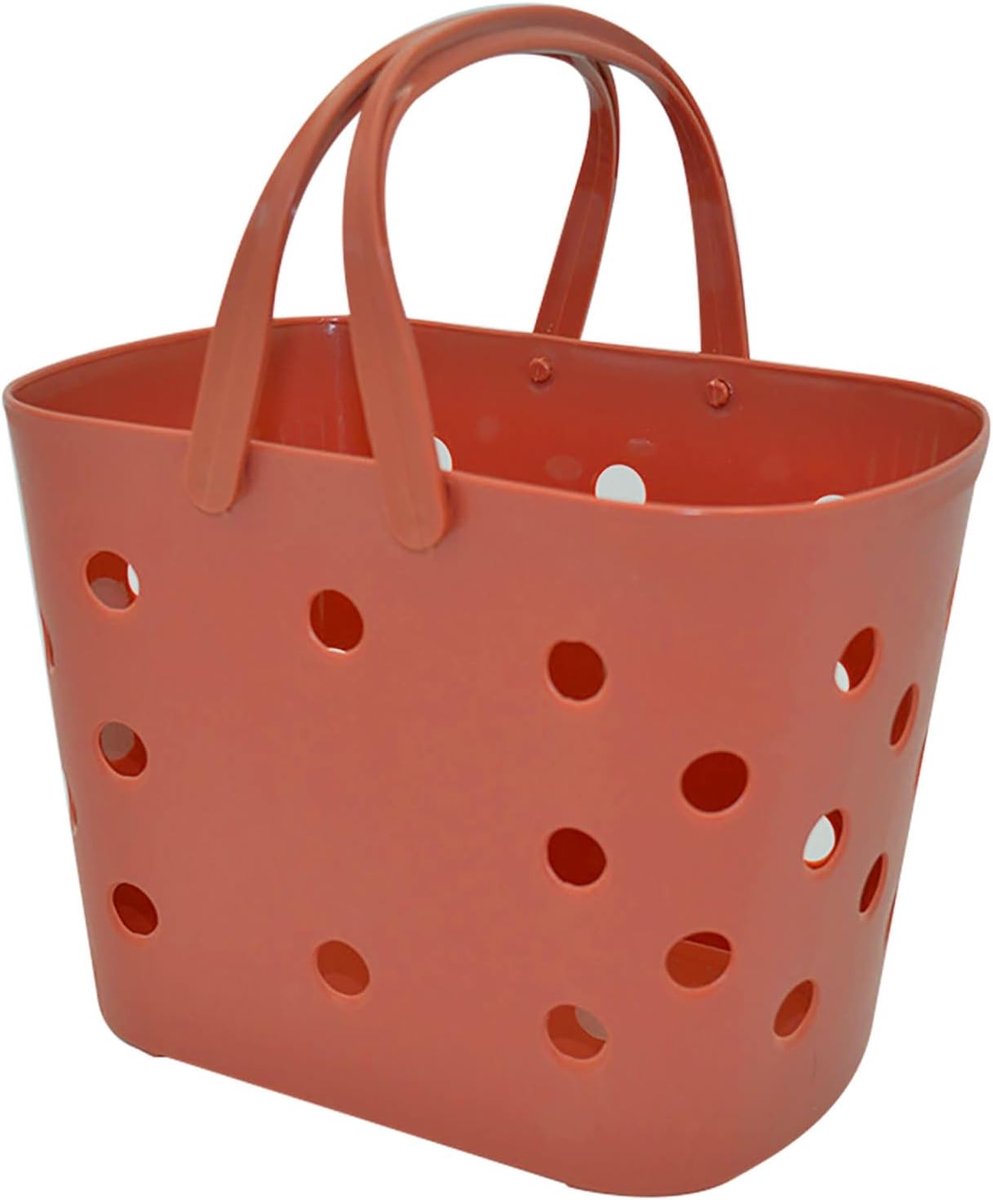 Boodschappenmand - Draagbare mand - Picknick en was - Zachte handvatten - 40x23x22.5 cm - Rood