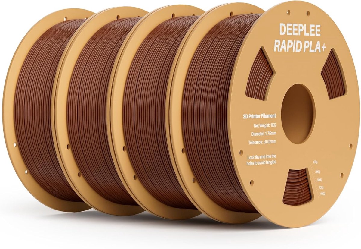 3D Printer Filament - PLA Plus Materiaal - Snel Printen - Maatnauwkeurigheid 0.02mm - 1.75mm 4kg - Bruin