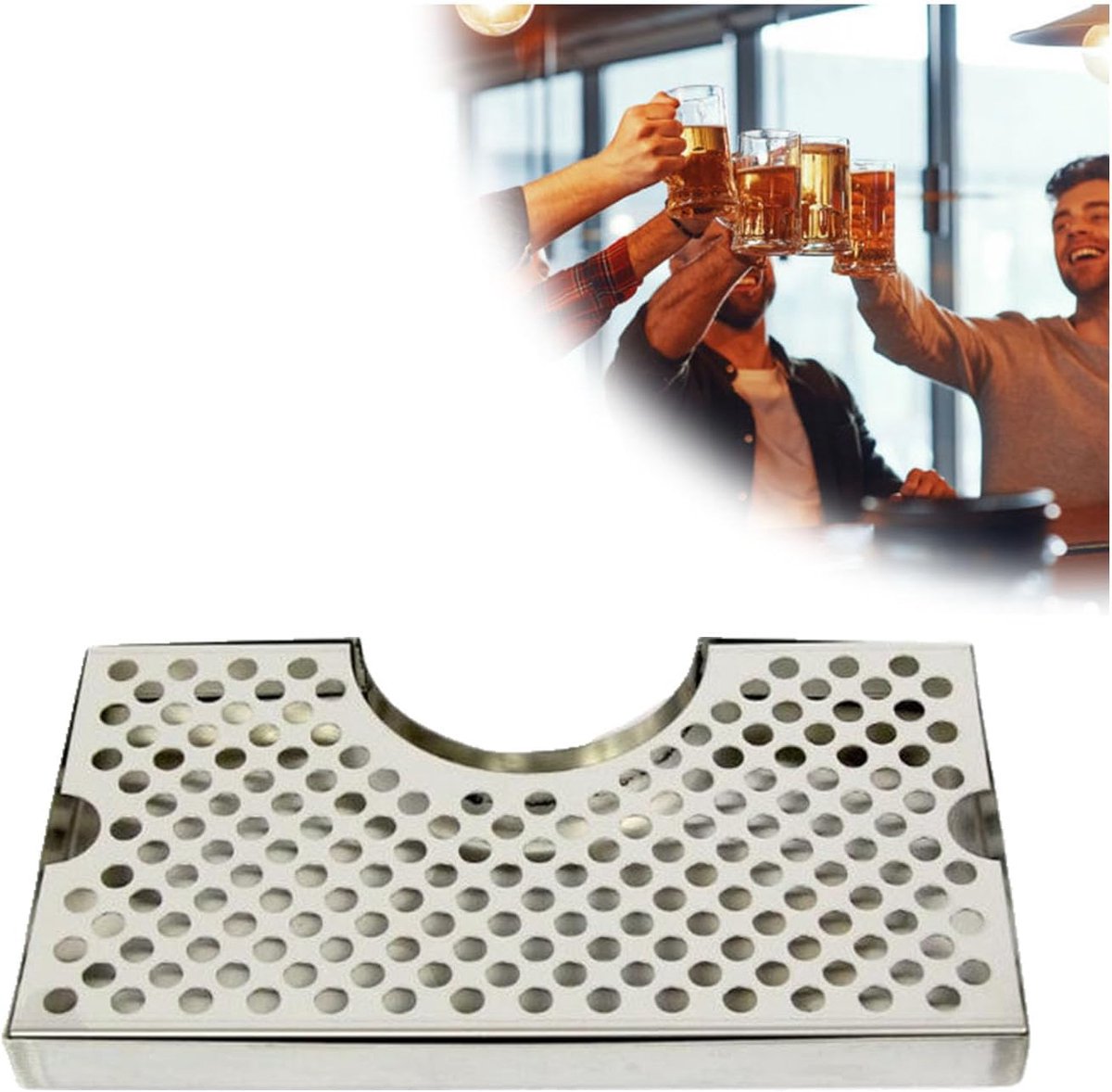 Lekbak RVS - Metalen Bak - Bier Tappen - Afneembaar Deksel - 30x17cm - Zilver