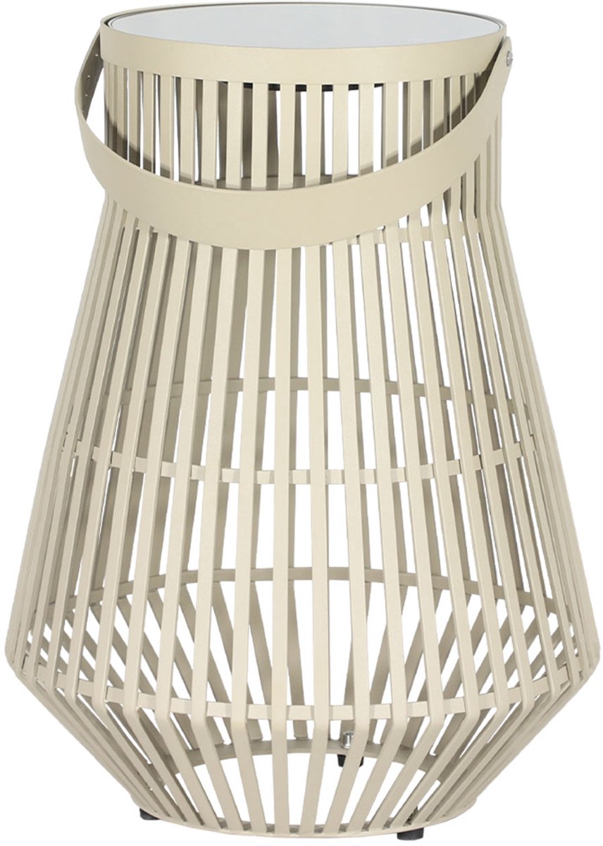 Cosi Cosimira Cone Sandy Beige - Solar lantaarn met uniek design en sfeervol led-verlichting - Geschikt voor binnen en buiten