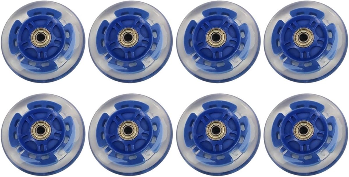 LED Inline Wielen - Vervangende Wielen - Skeeleren Staan - Zelfopwekkende Verlichting - 64 70 80mm 82A - Blauw