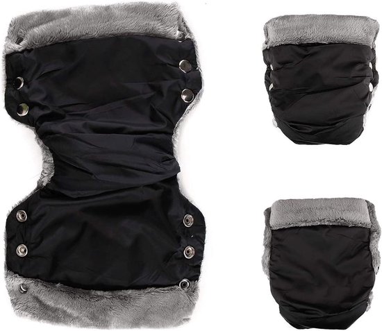 Kinderwagen Hand Muff - Wanten Kinderwagen - Winterse Uitjes - Spatwaterdicht Winddicht - 16 x 21 x 6 cm - Grijs — afbeelding 3
