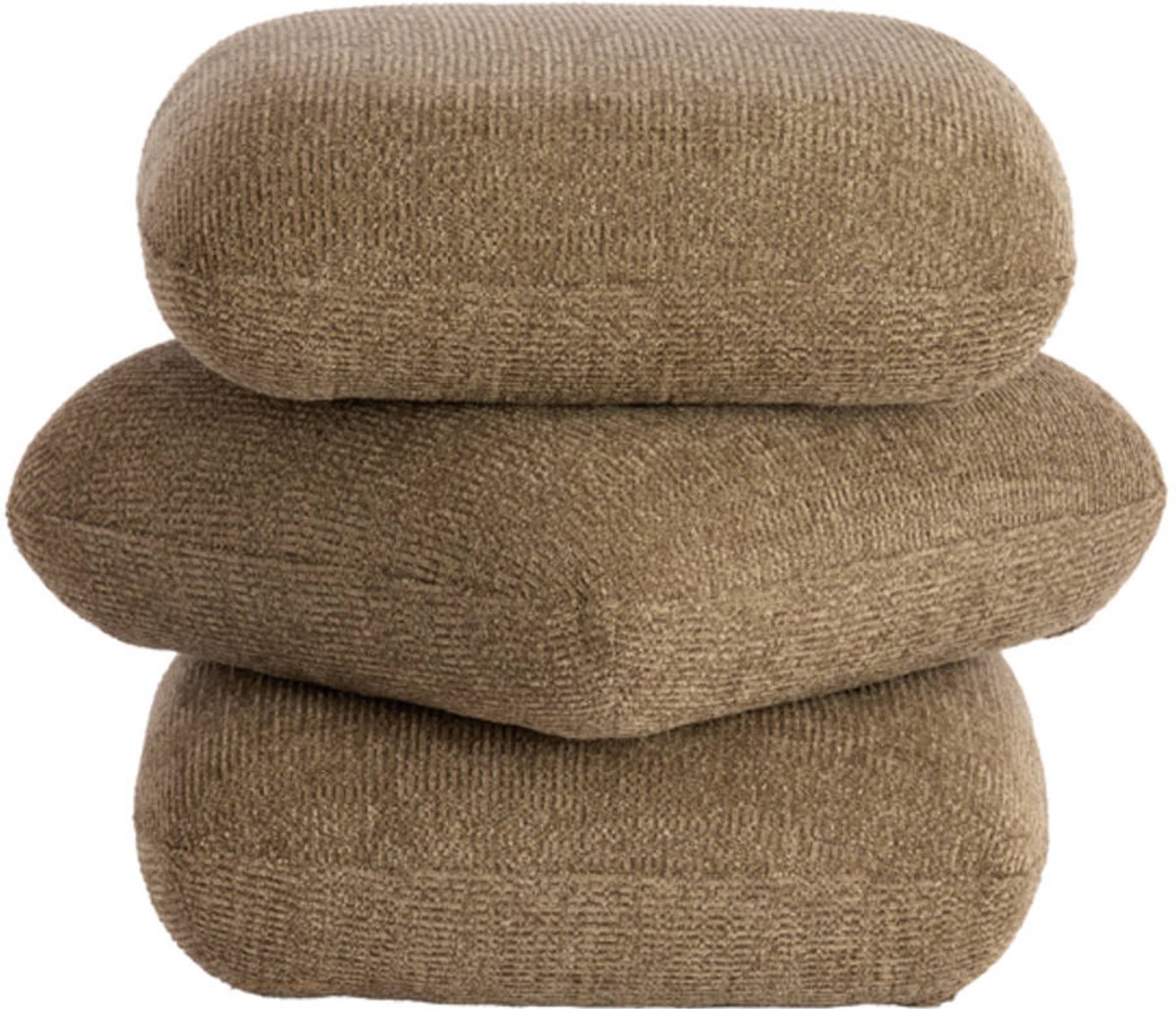 LAURIE poef hout lichtbruin 44,5x44,5x44,5 cm vierkante poef - Light & Living