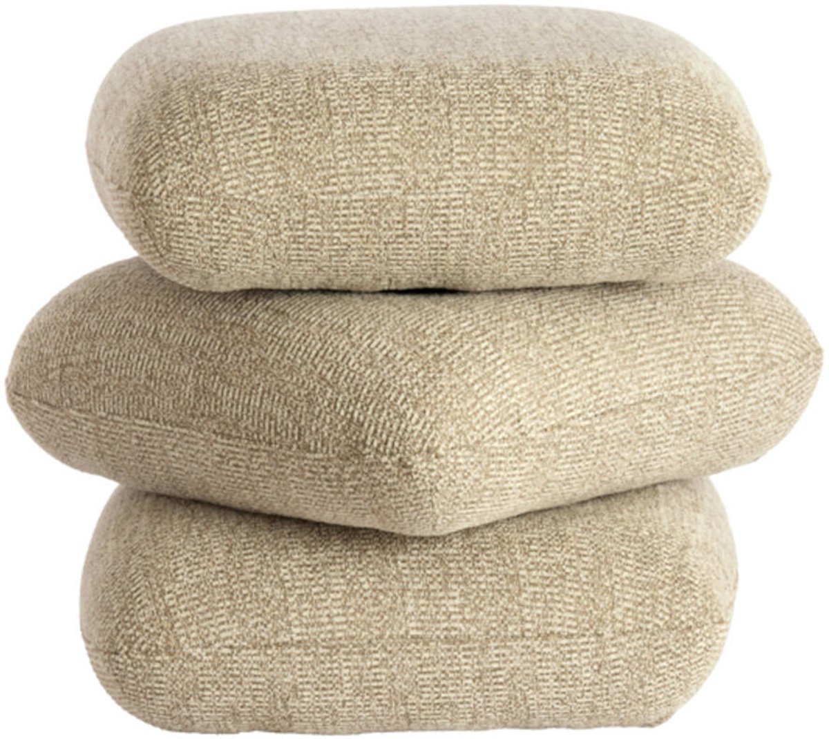 LAURIE poef hout zand crème 44,5x44,5x44,5 cm poef - Light & Living