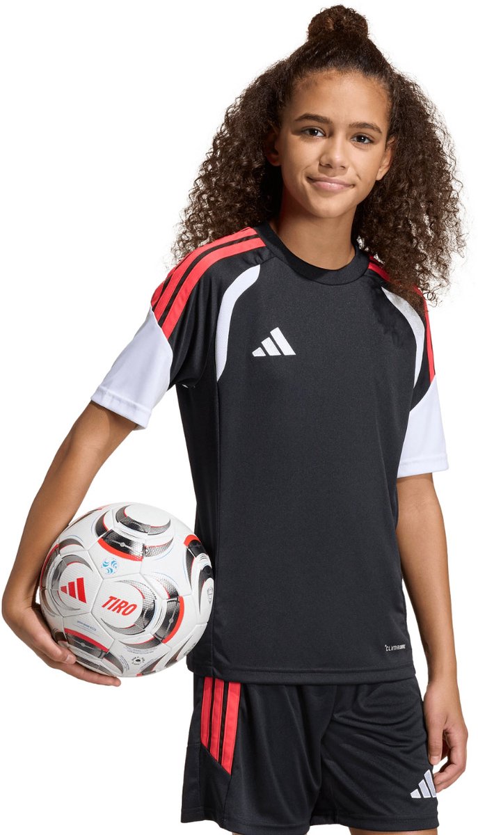 adidas T-shirt Kinderen Tiro 26 League Jersey Zwart-Rood - Maat 152cm