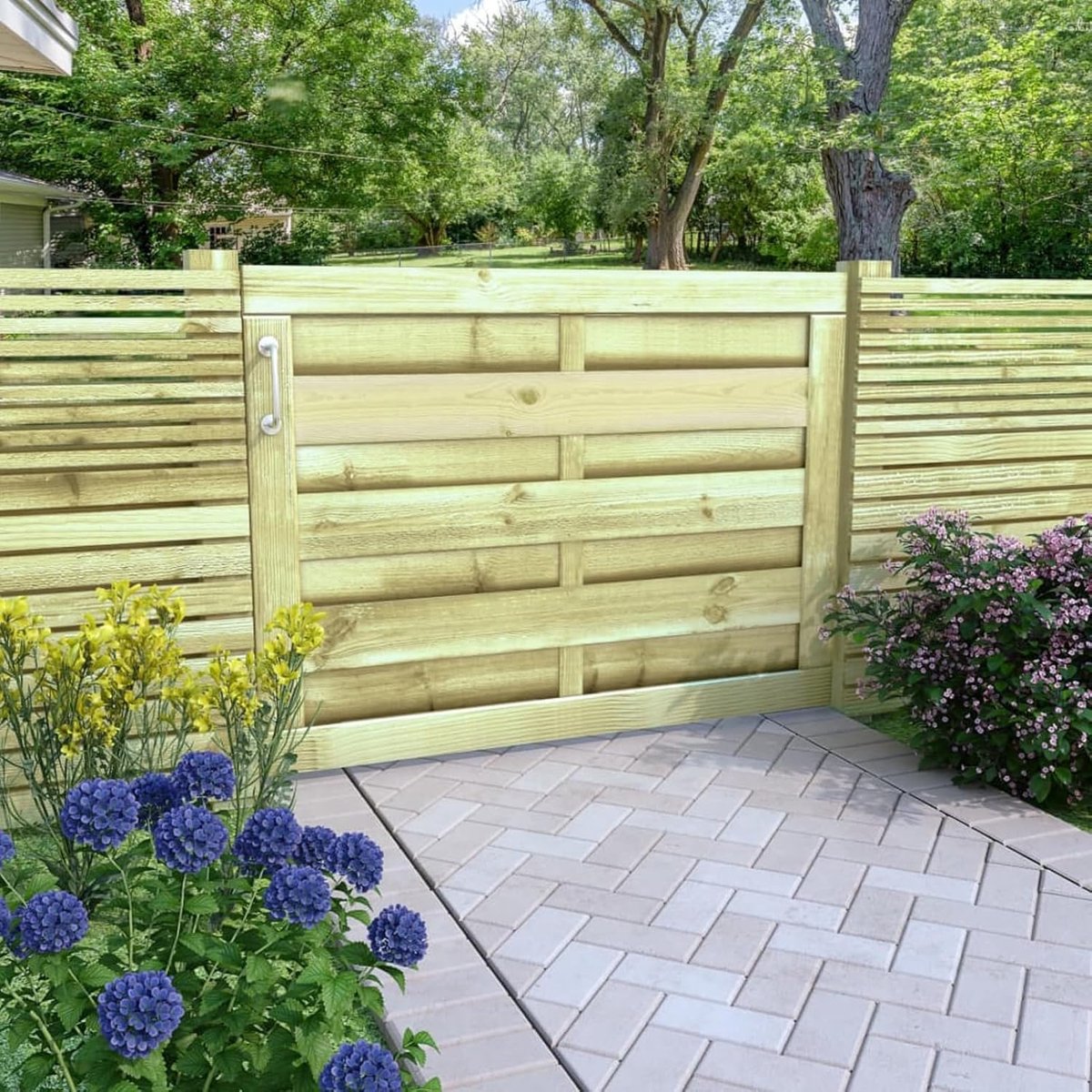 Lage Tuinpoort - Tuinhek 100x75 cm - Geïmpregneerd Grenenhout - Massief Hout - Weerbestend