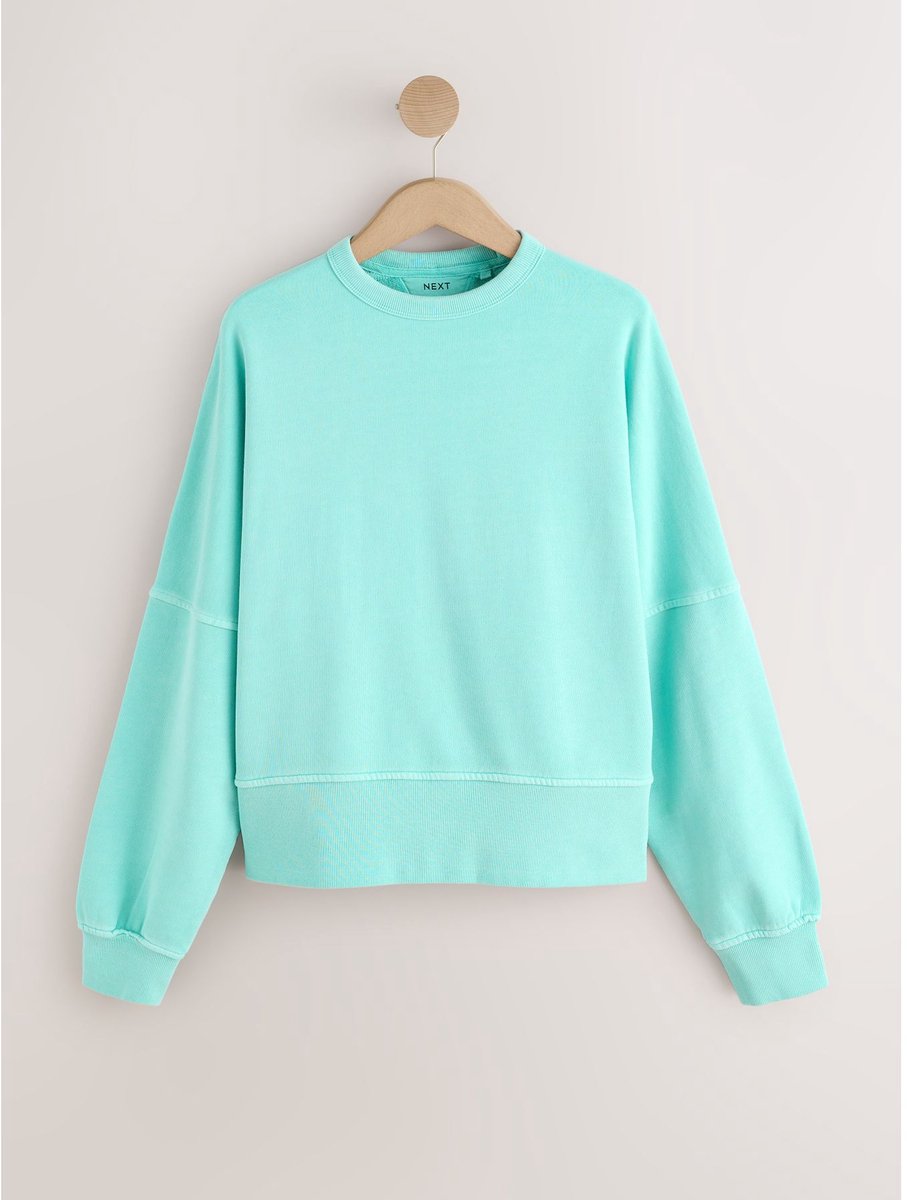 Next - Dames - Ronde hals gewassen Sweatshirt - Blauw