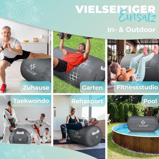 Opblaasbare Airtrack - Turnmat Balanstrainer - Gymnastiek Yoga Fitness - Inclusief Pomp Draagtas - 120 x 90 cm van Merkloos — afbeelding 5