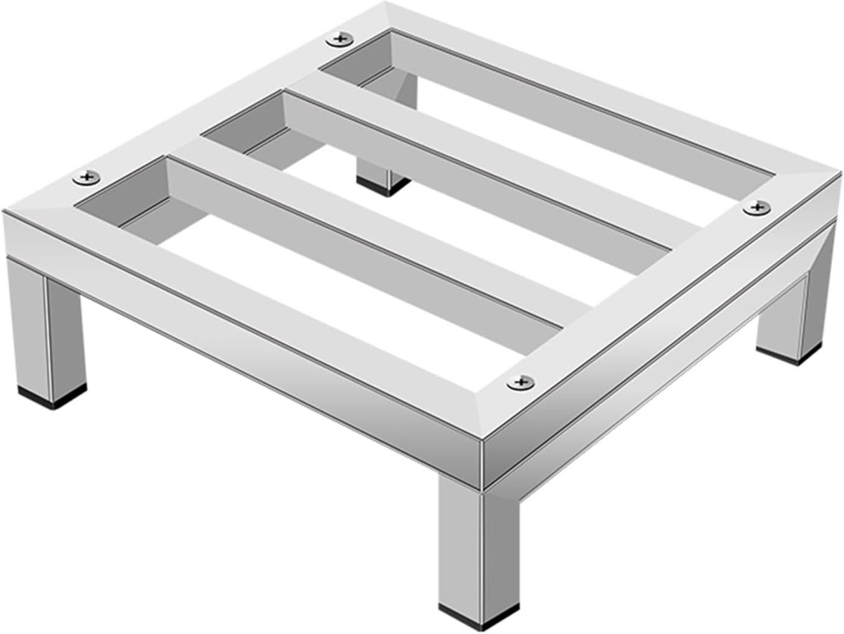 Robuuste Voet - Stellingrek - Plantenbak Ondersteuning - Antislip Voetjes - 60x60x10cm - Zilver