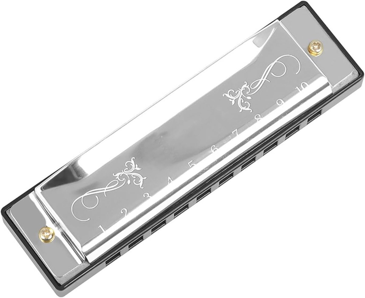 Mondharmonica C - Blokfluit - Muziek Maken - Waterbestendig Ontwerp - 10 Gaten - Zilver