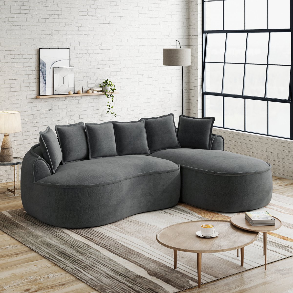 STILVORA Hoekbank 2-Delig - Frameloos Modulair Met Diepe Chaise Longue - Voor Woonkamer -