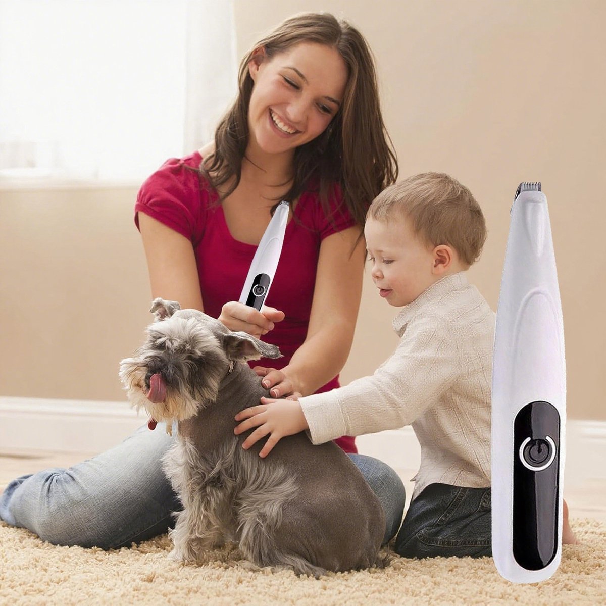 CHIWIN Draadloze Huisdierentrimmer – Haarverwijderaar voor Honden en Katten – Met LED Display, LED Lamp, Digitale Accu-indicator – Professioneel Trimmer voor Poten, Gezicht, Bikinilijn – Stil & Oplaadbaar via USB