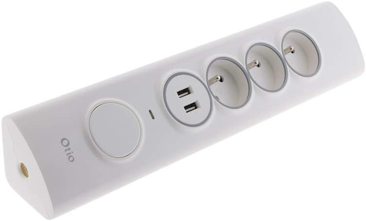 Hoekstekkerdoos - Stopcontact verdeler - Thuis kantoor - Overspanningsbeveiliging USB - Wit
