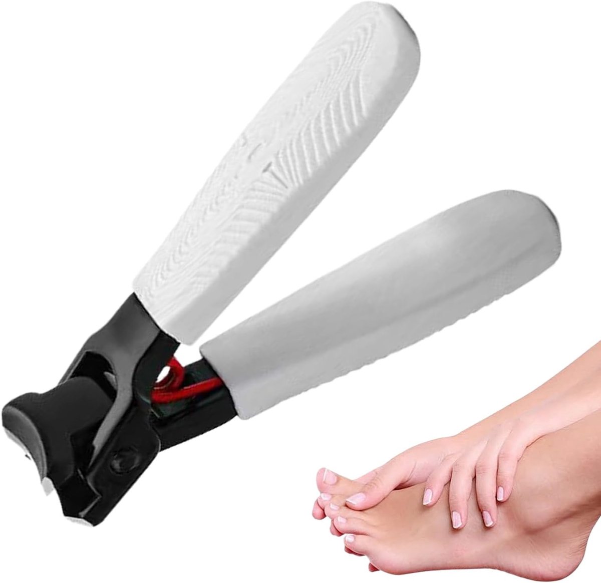 Teennagel Knipper - Robuuste Tang - Voetverzorging Thuis - Extra Brede Opening - 6.5 x 4 cm - Wit