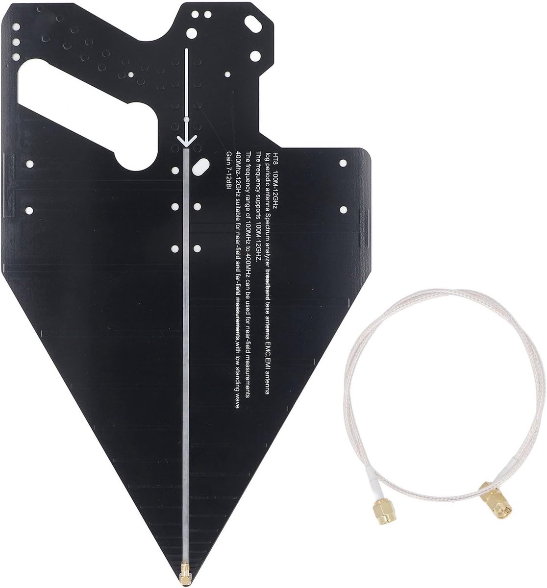 Logaritmische Antenne - Meetantenne Richtantenne - Signaalmeting Frequentie - Breed Bandbreedte 0.1-12GHz - 41x26x1 cm - Zwart