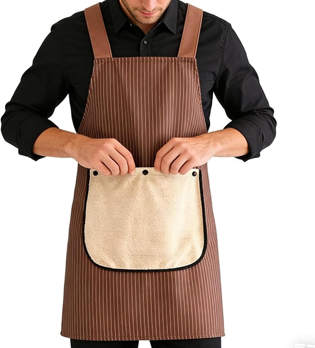 Kookschort met handdoek - Keukenschort - Koken en klussen - Afneembare handdoek - 100 x 70 cm