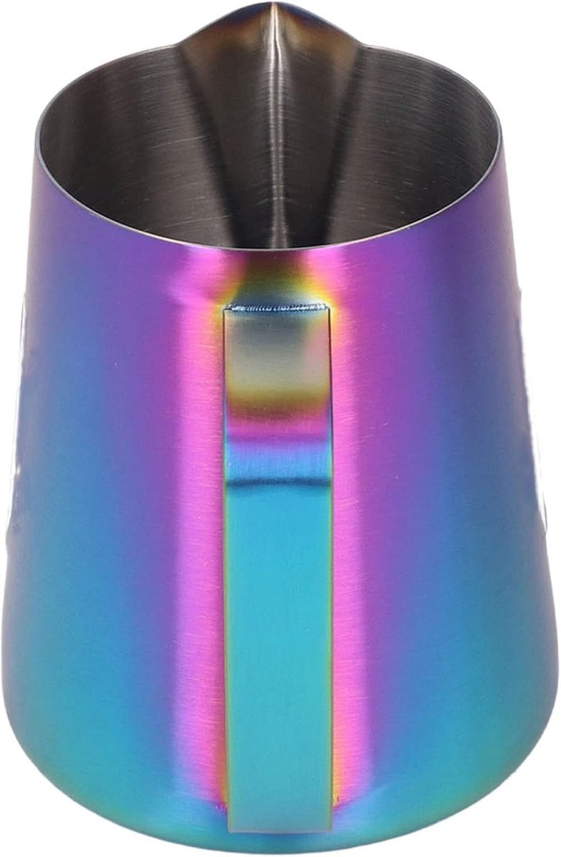 Opschuimkan Roestvrij - Melkbeker Staal - Koffie Maken - Eagle Uitloop - 420 Ml - Colorfull
